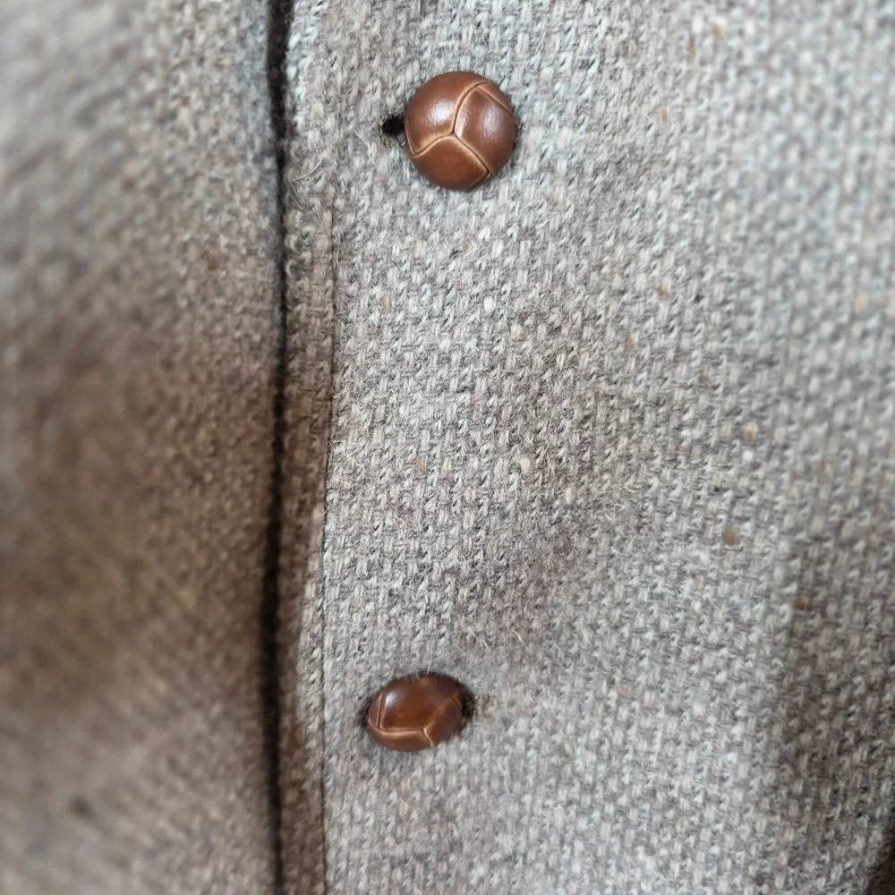 Vintage Pendleton Tweed Blazer Elbow Patches Tan/Brown Wool‎ Sport Coat 42 Long